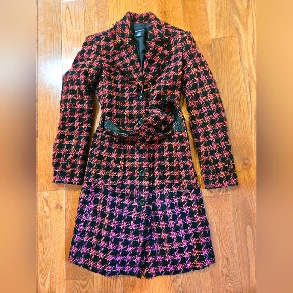 Calvin Klein Jackets & Blazers - Calvin Klein pink tweed belted wool coat